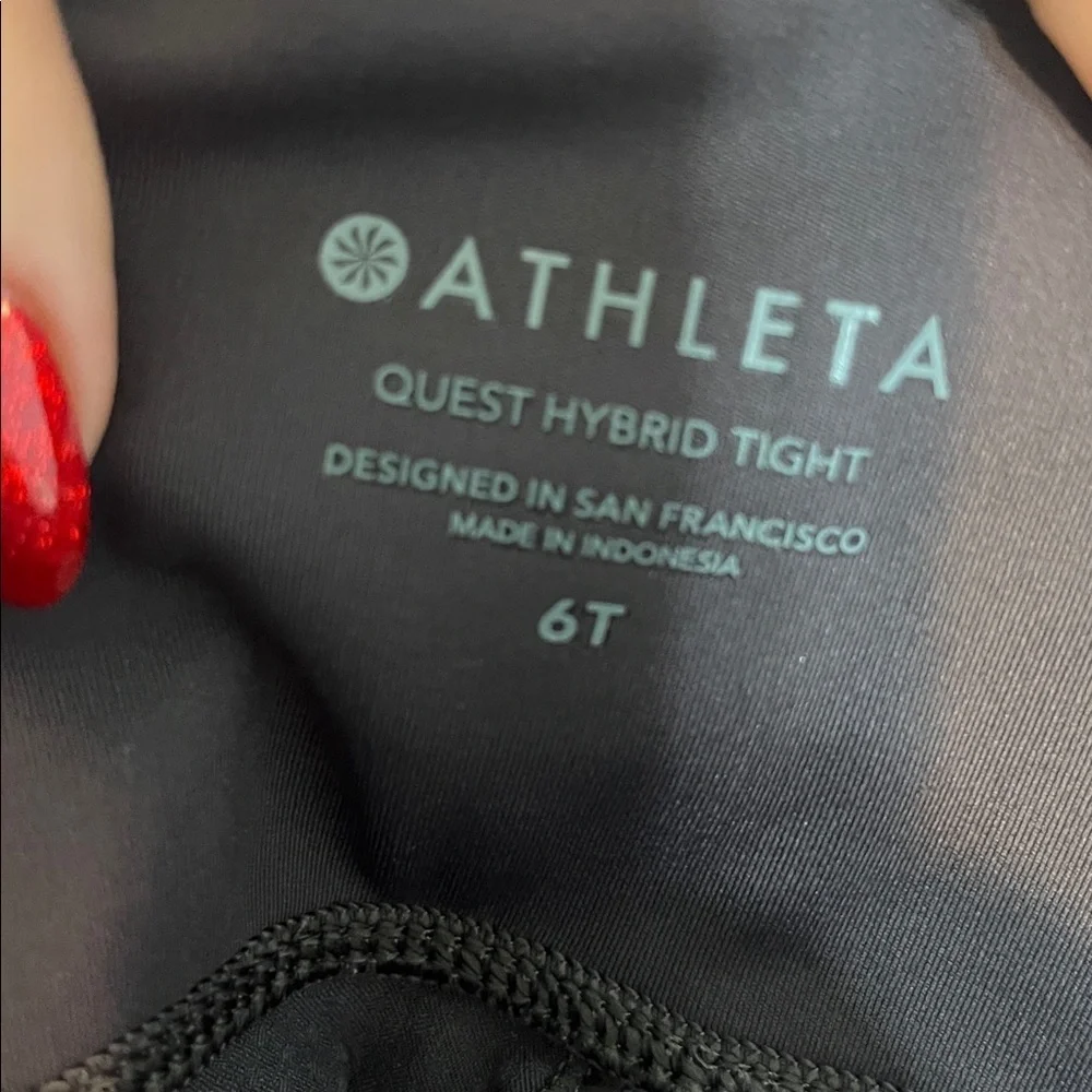 Athleta Quest Hybrid Leggings Size 6T Tall Color Shale Side Stash Pockets TALL